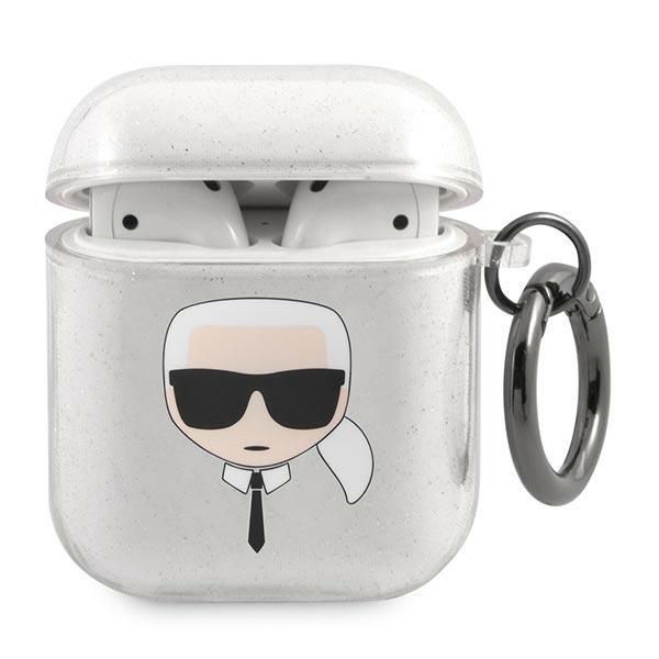 Pokrowiec AirPods Karl Lagerfeld Srebrny Glitter