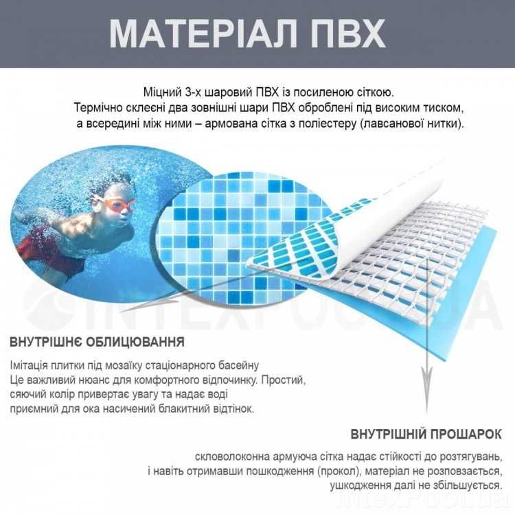 Каркасный бассейн Intex Интекс Размер 305х99 см насос,лестница,тент