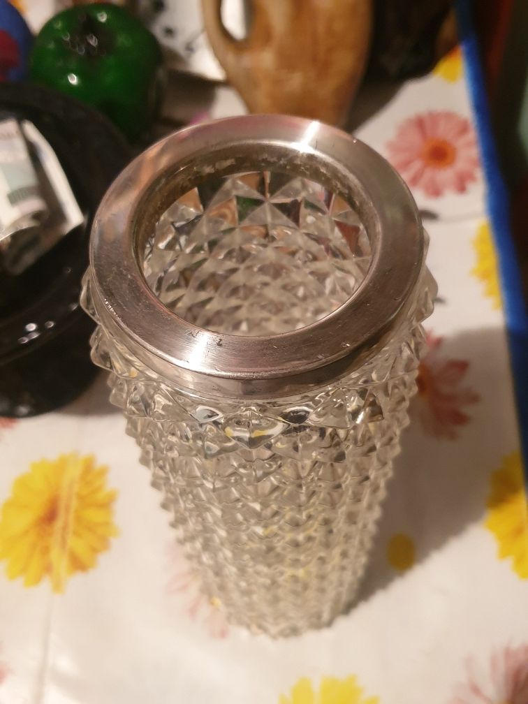 WMF Silverplated EP Brass diamond pressed glass vase/Cocktail Shakers