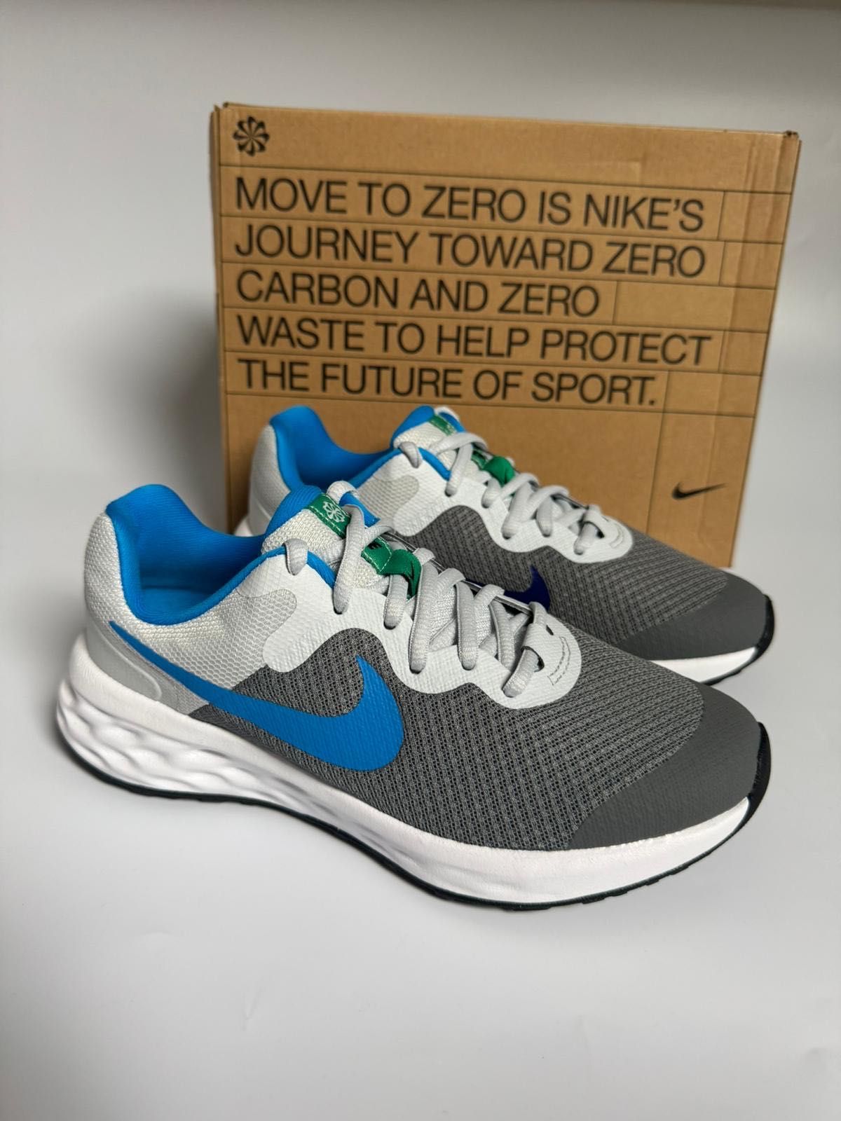 Nowe sneakersy damskie NIKE REVOLUTION 6 NN (GS) szare niebieski 36
