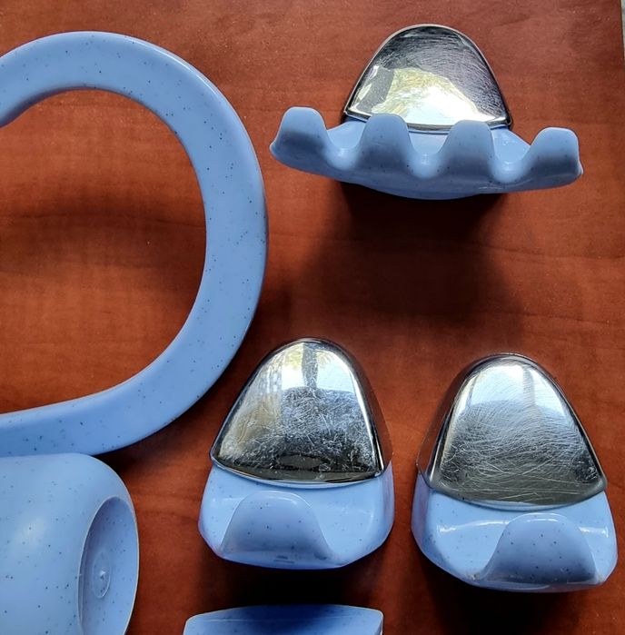 Набор комплект в ванную пластик голубой 7 предметов