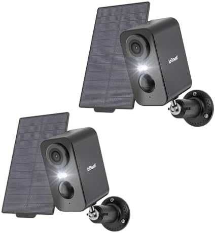 ieGeek zestaw 2 szt Bezprzewodowa kamera 2K 3MP Solarna Wi-Fi alarm