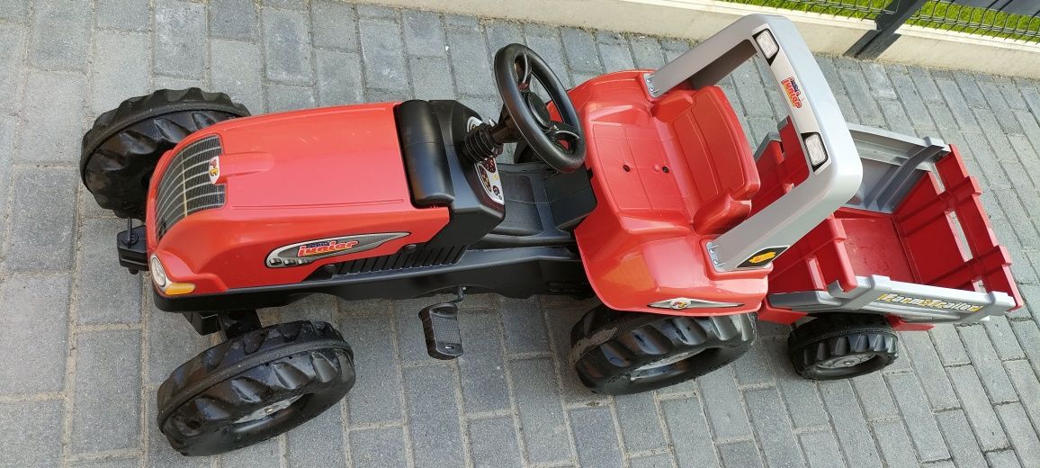 Rolly Toys - Traktor JUNIOR czerwony z przyczepą 800261