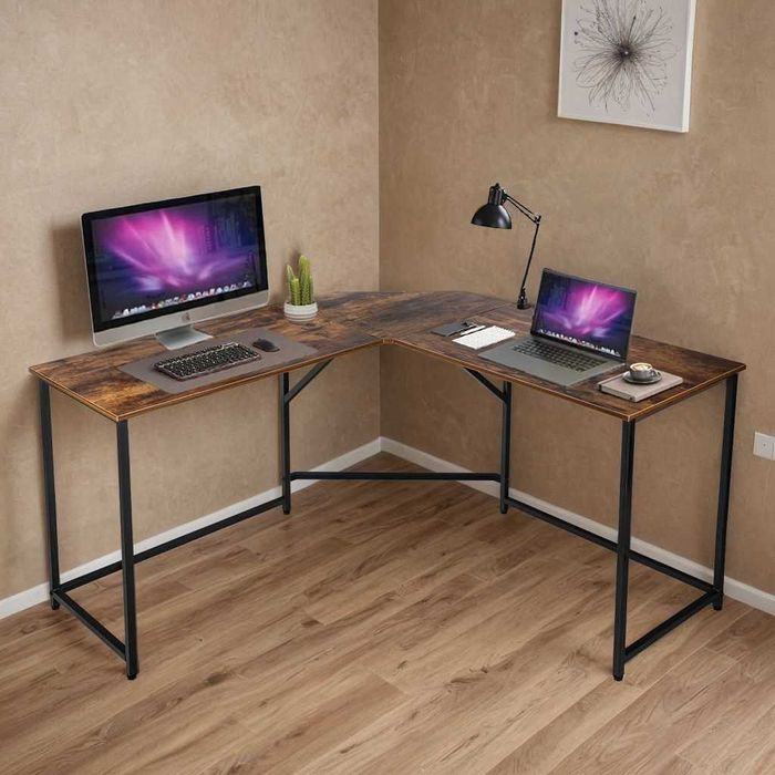 Biurko narożne z nadstawką BRAGA RUSTIC