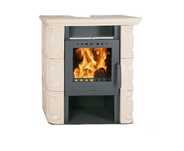 Piec kaflowy kominek piecyk Flama - ALEA ECO 6 kW Cappuccino  RATY 0%