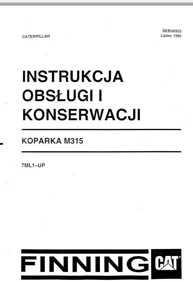 Instrukcja obsługi Caterpillar CAT M 315