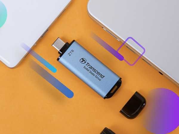 Disco SSD Externo Transcend ESD300S 2 TB USB-C -- NOVO!