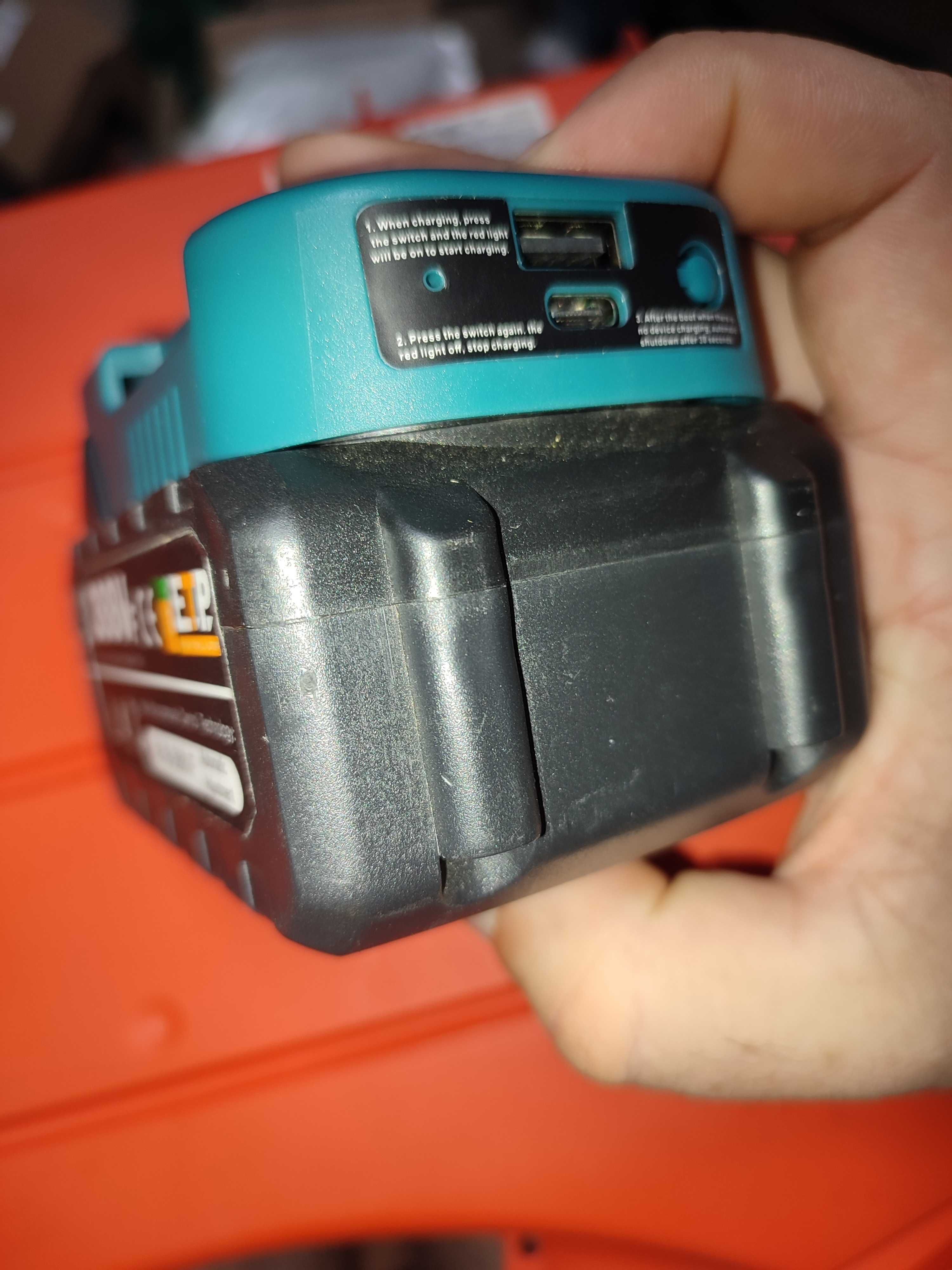 Адаптер переходник с 18v на 5v для зарядки телефона от батареи Makita
