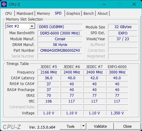 Corsair Vengeance DDR5 64GB 6000MHz
