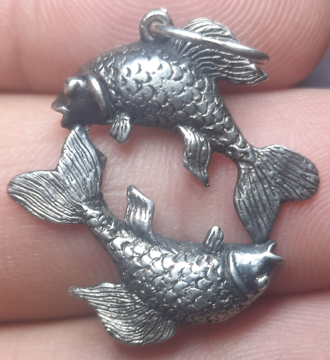Серебряный кулон знак зодиака Рыбы, 925 пробы