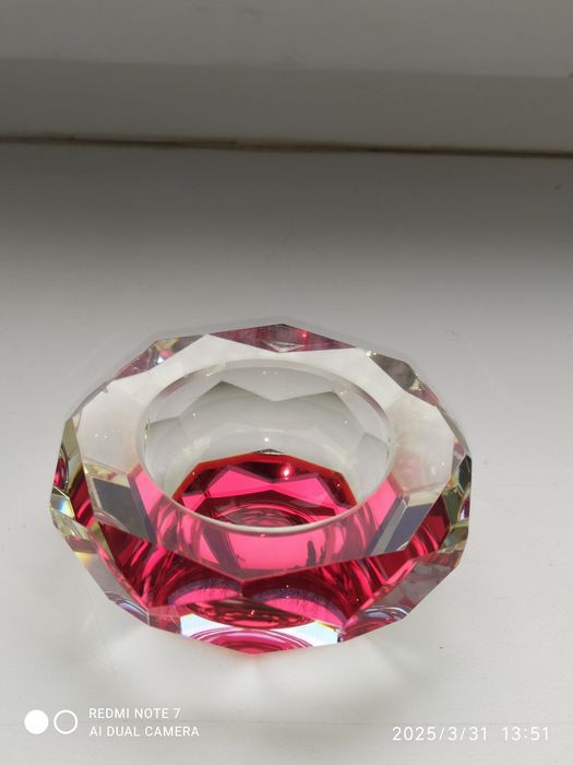 Красивая пепельница оптическое стекло СССР 1970 гг