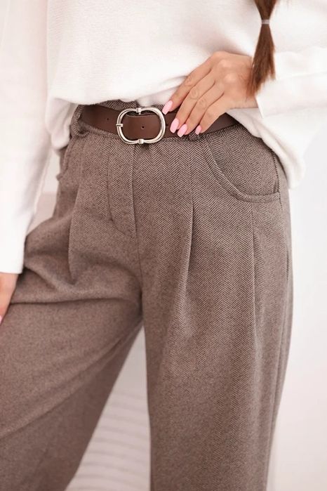 Jesienne spodnie fango nowe jodelka cieple SM