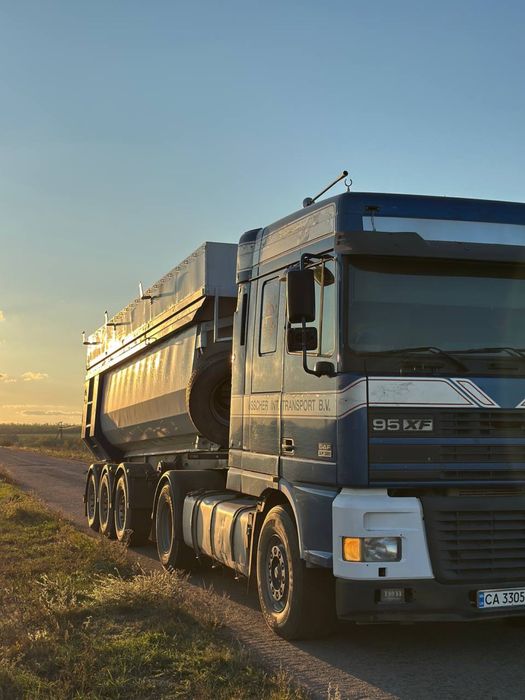 Daf xf 95 380 , полуприцеп самосвал, комплект