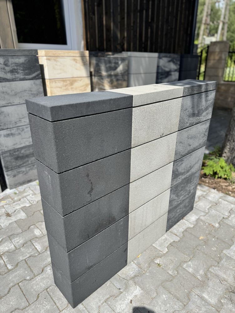 Pustak ogrodzeniowy 80x20x25 Konekt LANG Biały nowoczesny dom