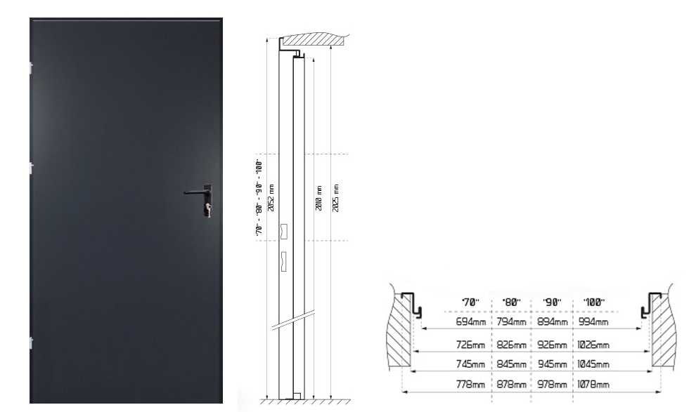 Drzwi Techniczne Stalowe/ 100.90.80.70 / Polski Produkt