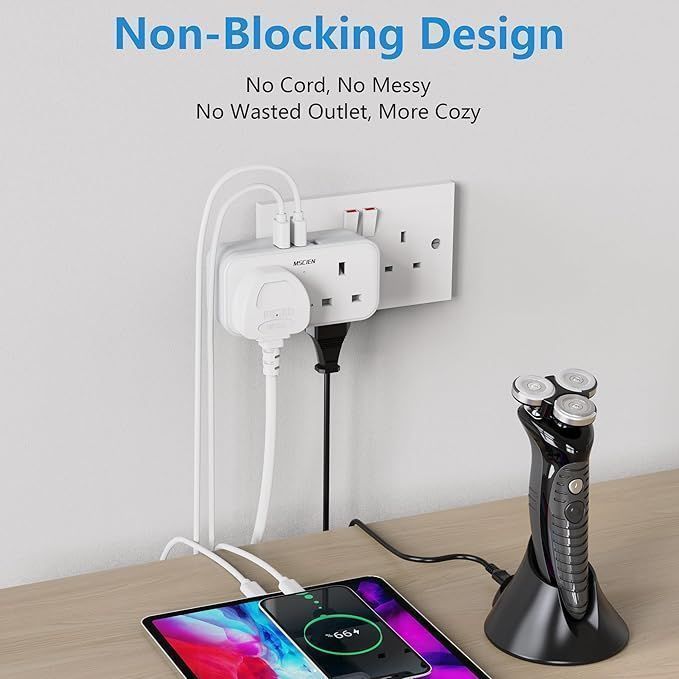 Adapter 3 Usb (2 Sztuki), Przedłużacz Gniazdowy Mscien Multi Plug