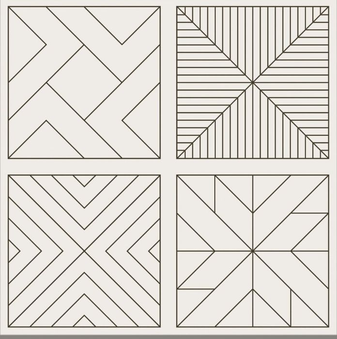 Gres szkliwiony Lovely Patchwork Tetris White black Opoczno 29.8x29.8