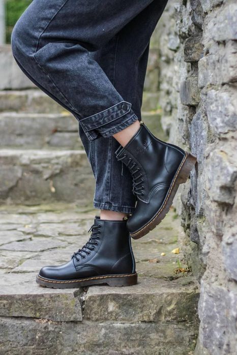 Ботинки женские Dr. Martens 1460 Black 11822006 Доктор Мартинс (ХУТРО)