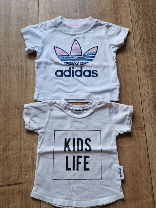 T-shirt koszulka z krótkim rekawem 2 szt Adidas I love milk 68