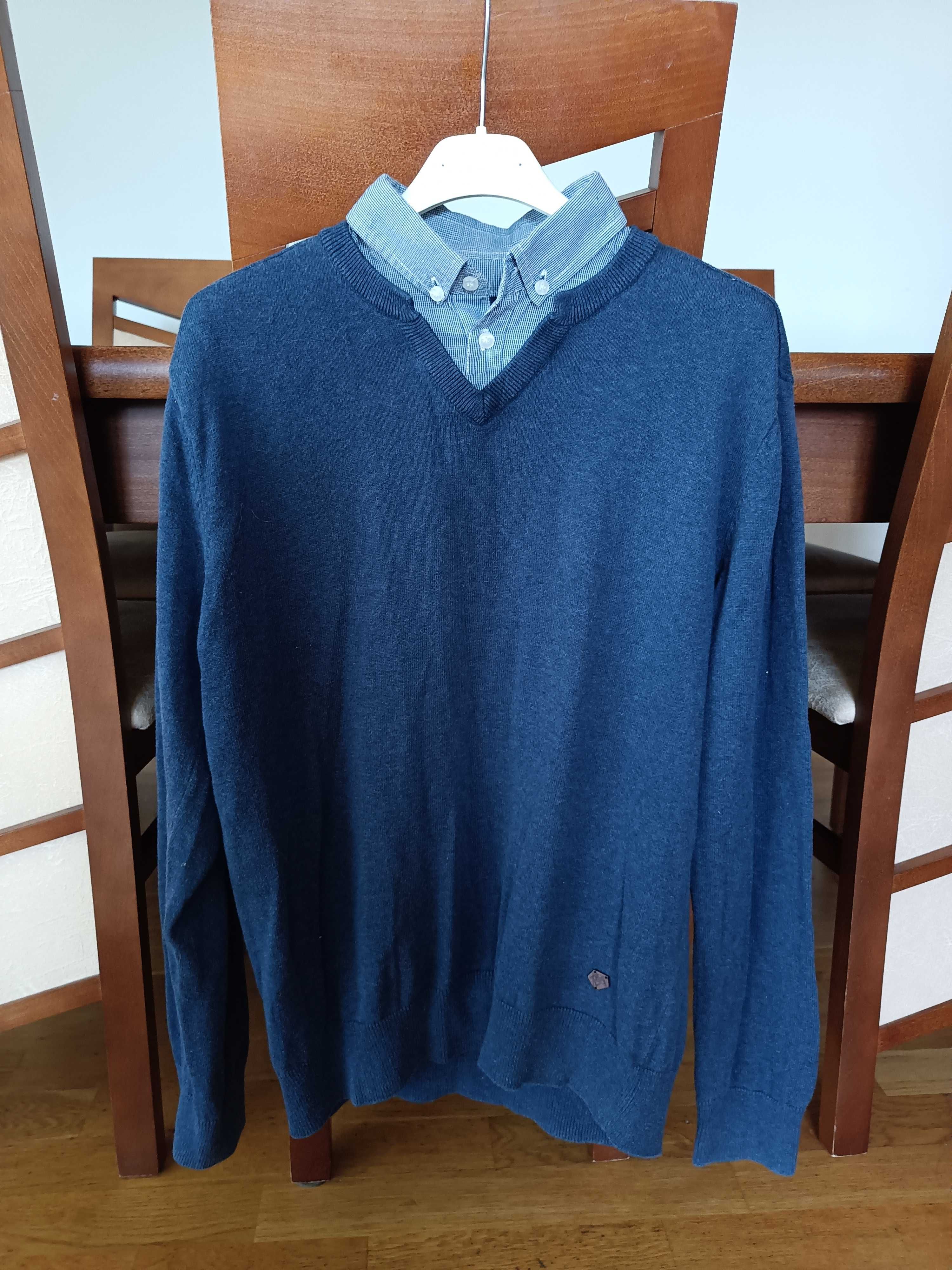 Sweter Reserved z koszulowym kołnierzykiem rozm. M