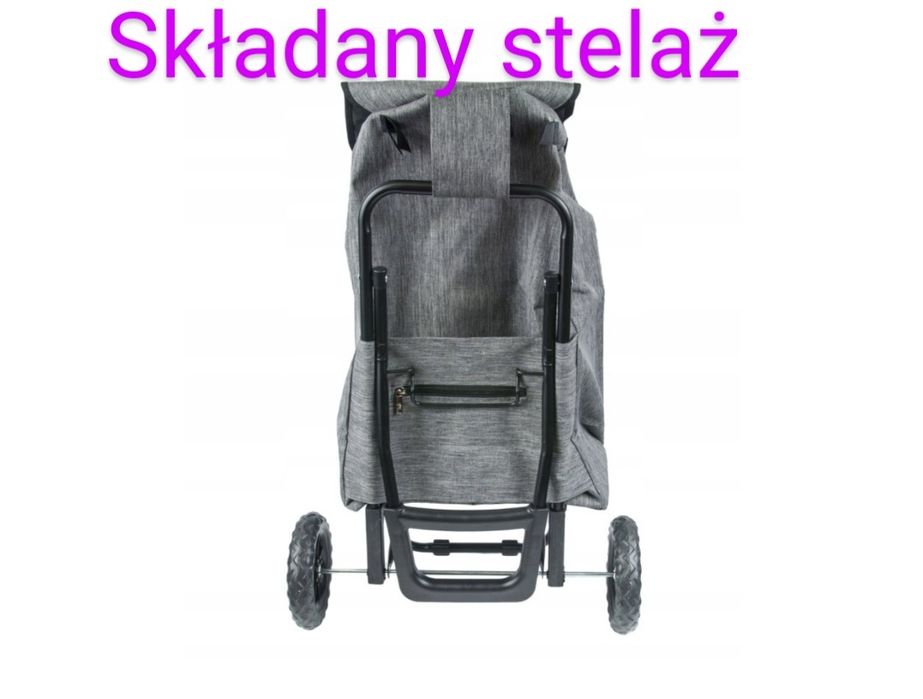 Wózek na zakupy duża torba, kieszeń termiczna