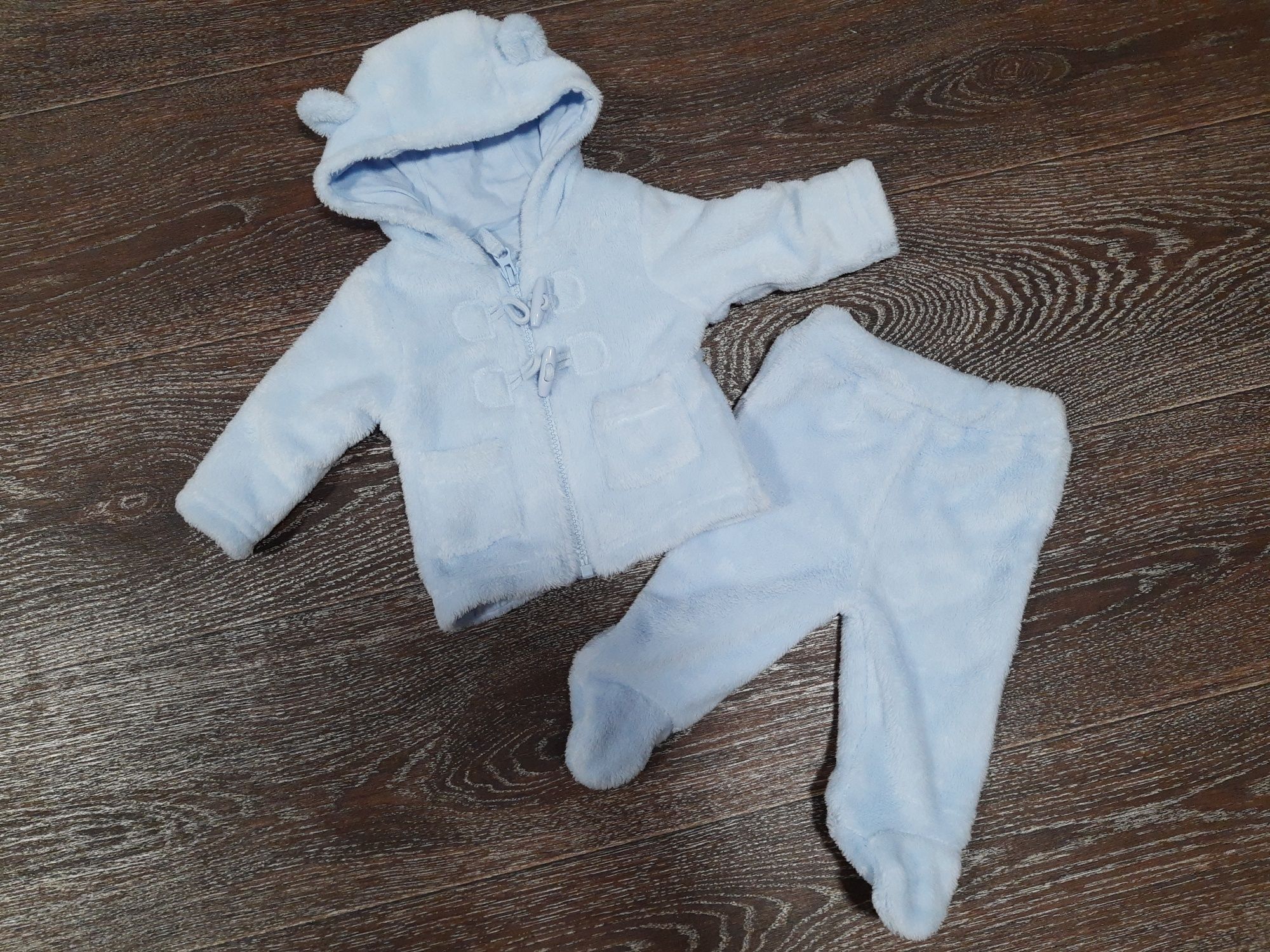 Плюшевий теплий костюм для немовлят 56-62 розмір
