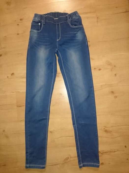 Spodnie rurki jegginsy jeansy tregginsy r.164