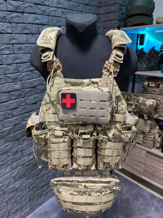 Плитоноска оригінал Single Sword мультикам + бокові кармани плитоноска