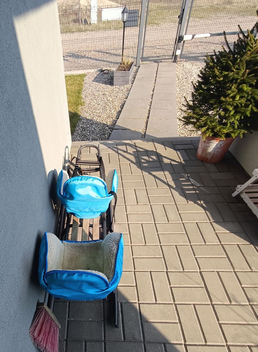 Sanki podwójne stalowe z ocieplaczami