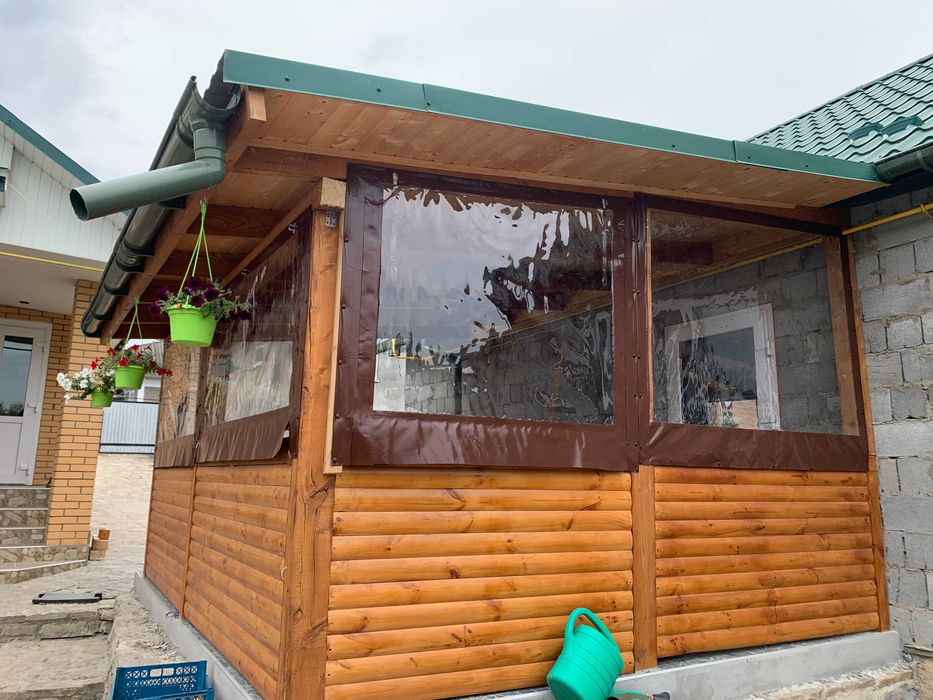 ПВХ штори для альтанки , М'які вікна для тераси .