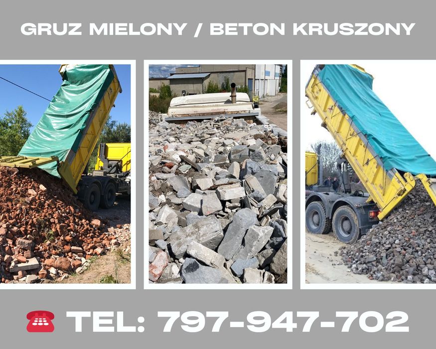 Gruz mielony beton kruszony ! Najtaniej !
