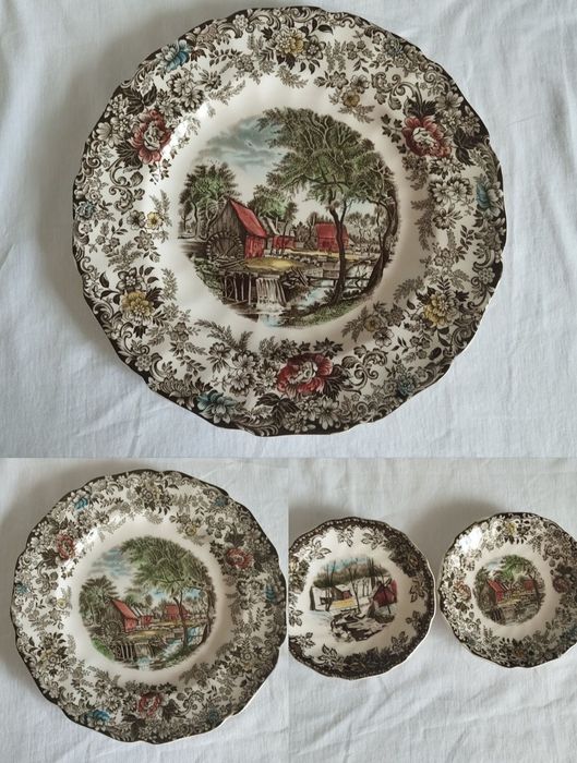 Старовинні порцелянові тарілки ,порцеляна Англія,декоративний  посуд .