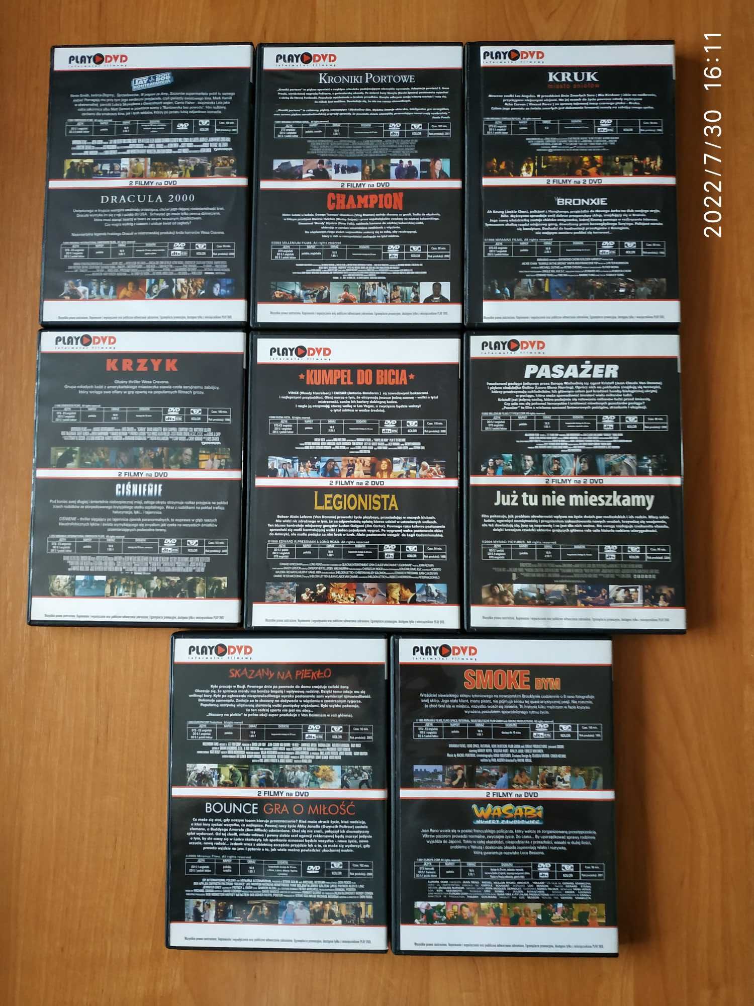 Wyprzedaż filmów - zestaw 34 płyt DVD z wydań Play DVD (Cube, Kruk)