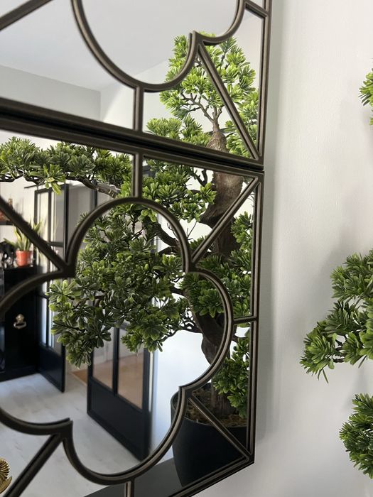 Espelho preto alumínio trabalhado