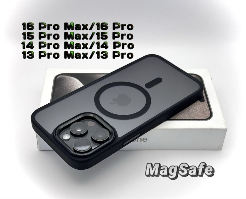 Чехол Iphone 16 Pro Black MagSafe, 15 Pro Max Black, 13 Pro Max Black