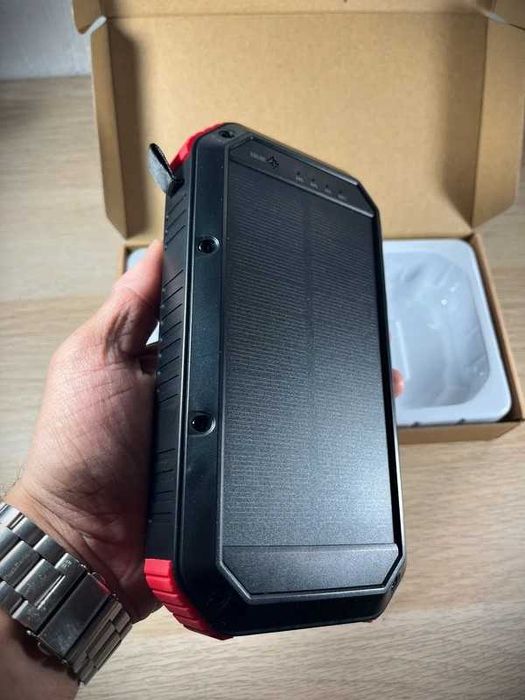 Powerbank de 30000mAh com painel solar e lanterna