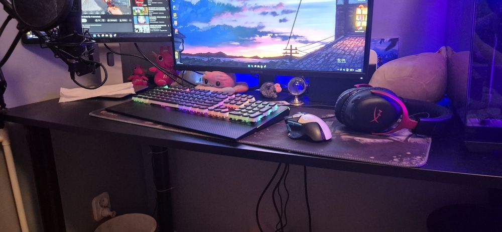 Biurkowa gamingowe z paskiem led