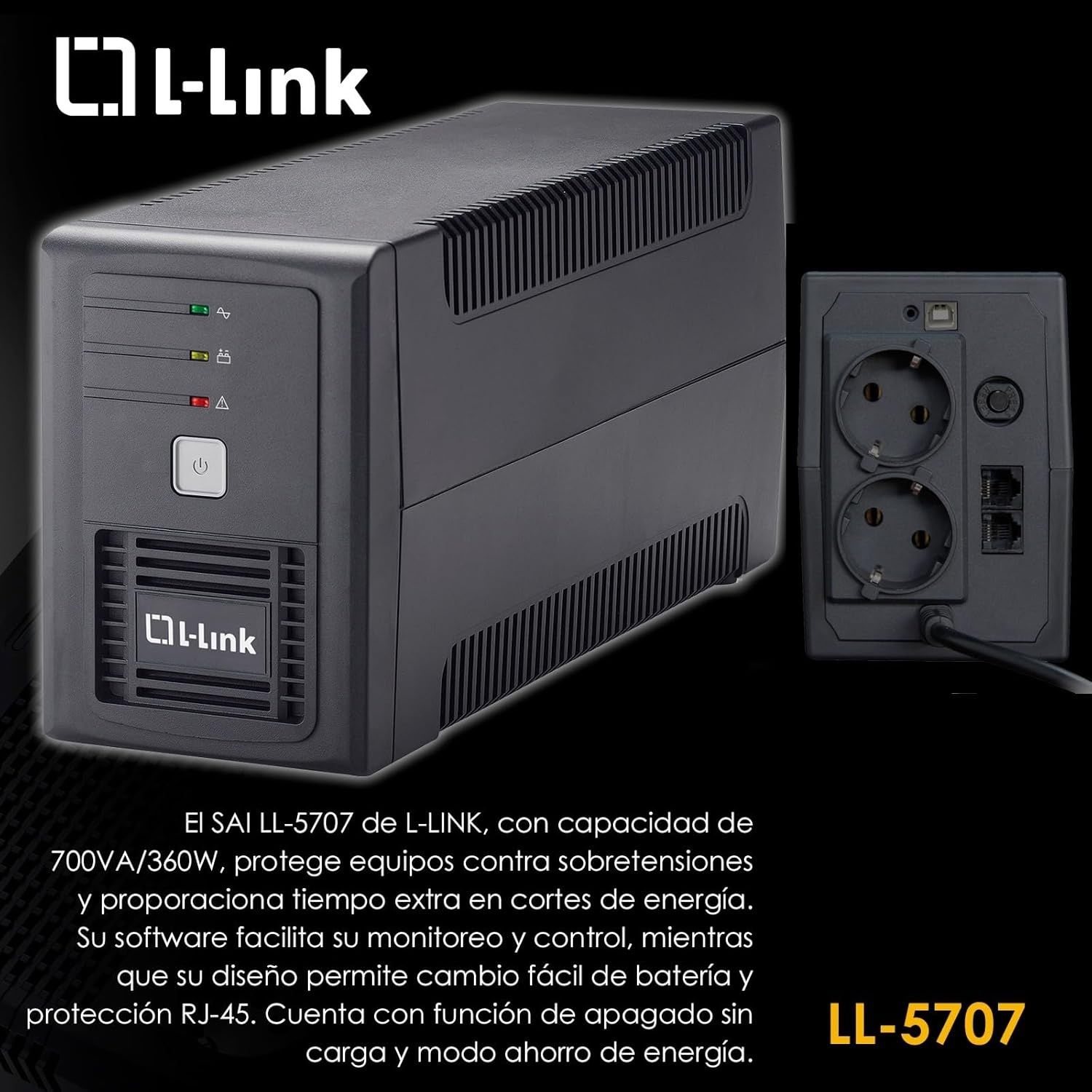 UPS Listwa Zasilacz Sai 700VA Interactive L-Link LL-5707