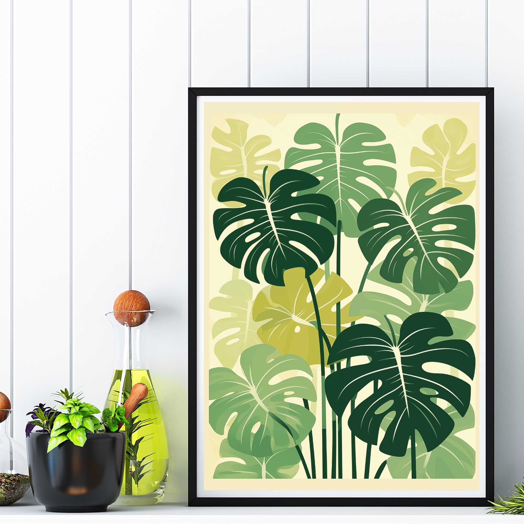 monstera plakat do pokoju, obraz monstera, plakat, kwiat monstera