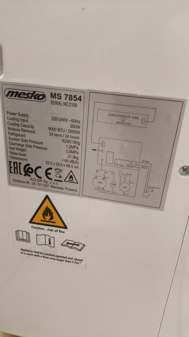 Klimatyzator przenośny MESKO MS 7854, Komis Brzozów