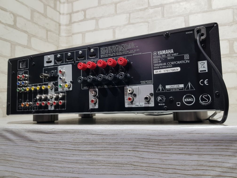 5.1 AV ресивер YAMAHA RX-V467, *5x100 Вт, ARC, HDMI,3D, +1шт., б/у з