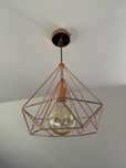 Zestaw lamp Byron- sufitowa + 2 kinkiety + ozdobne żarówki (rose gold)