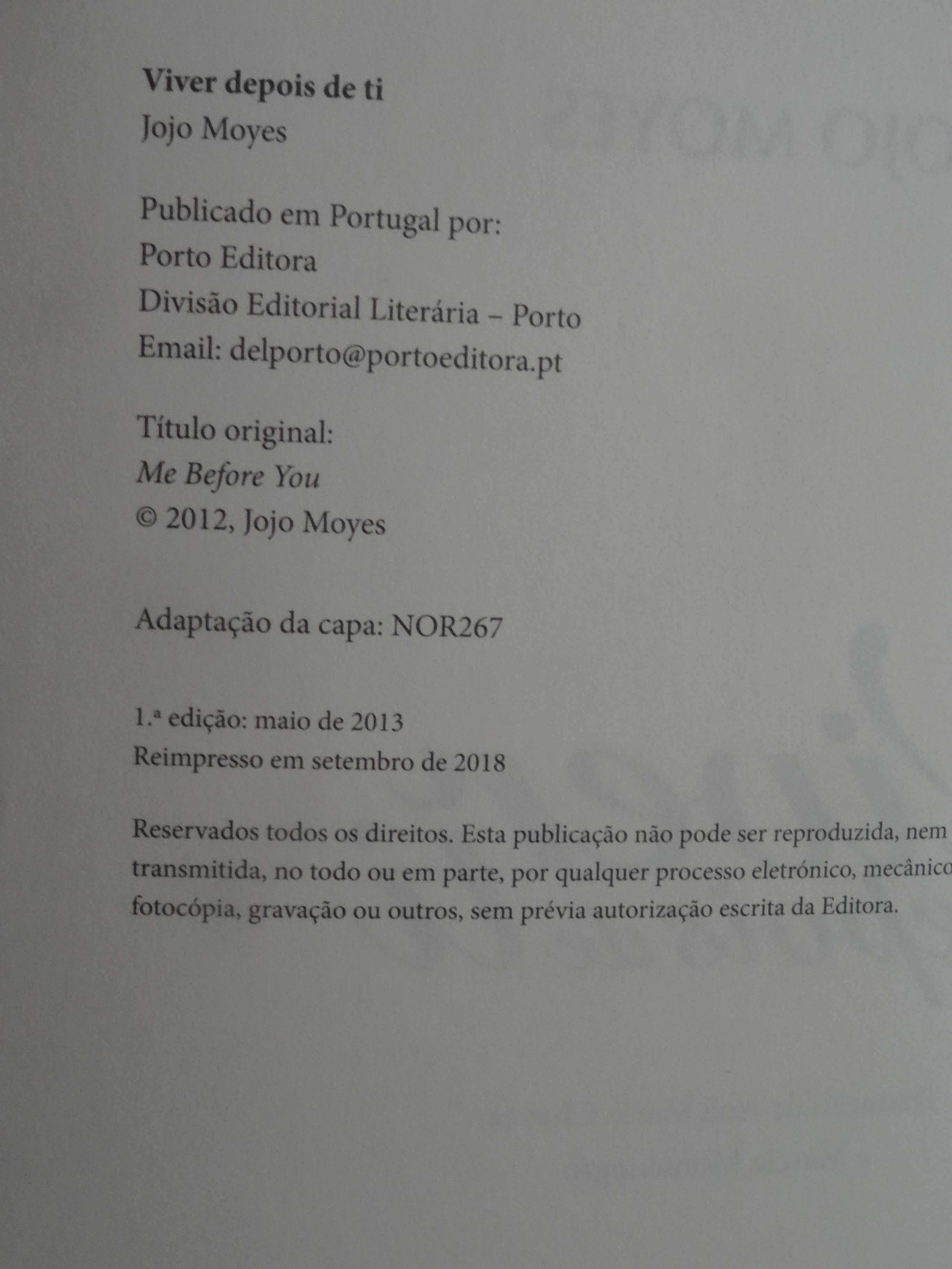 Viver Depois de Ti de Jojo Moyes - 1ª Edição