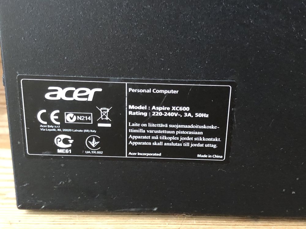 Настольный ПК Acer aspire XC 600