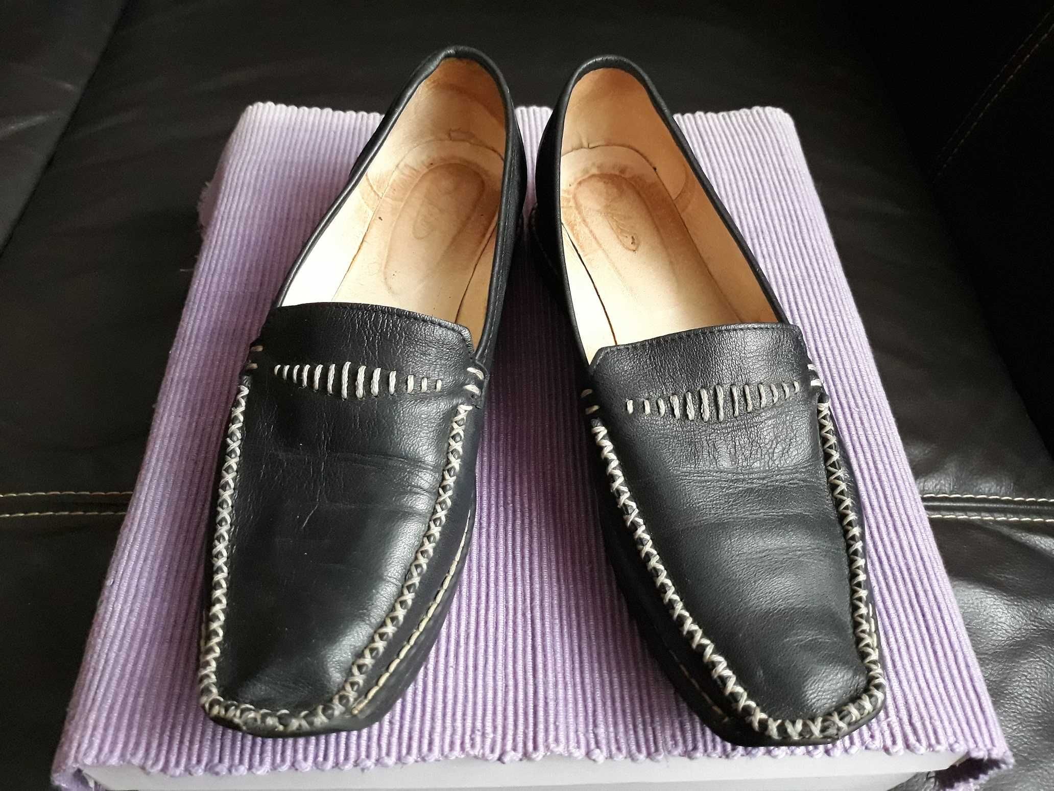 Buty czarne mokasyny damskie Della rozmiar 38