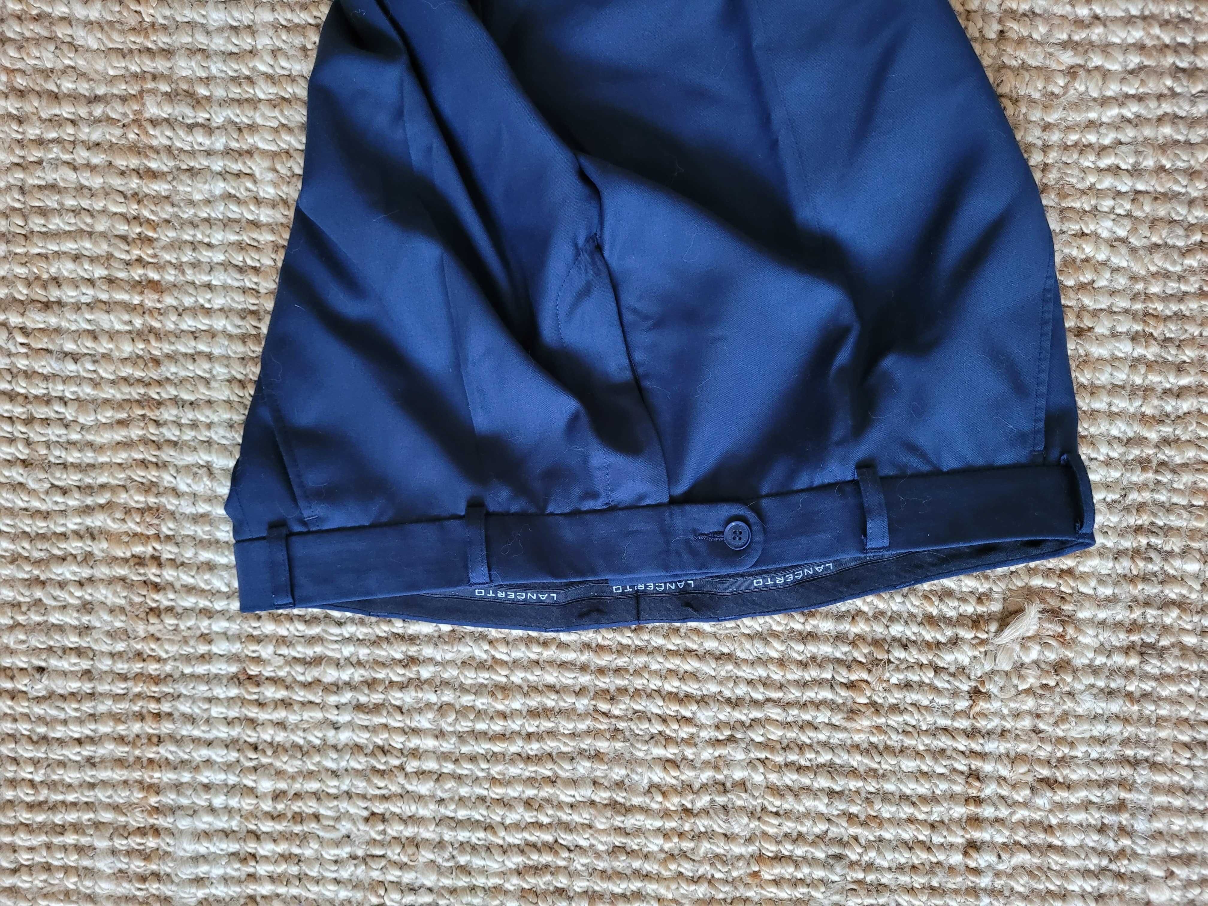 Garnitur Lancerto Smart Slim Fit granatowy gładki wełna / poliester