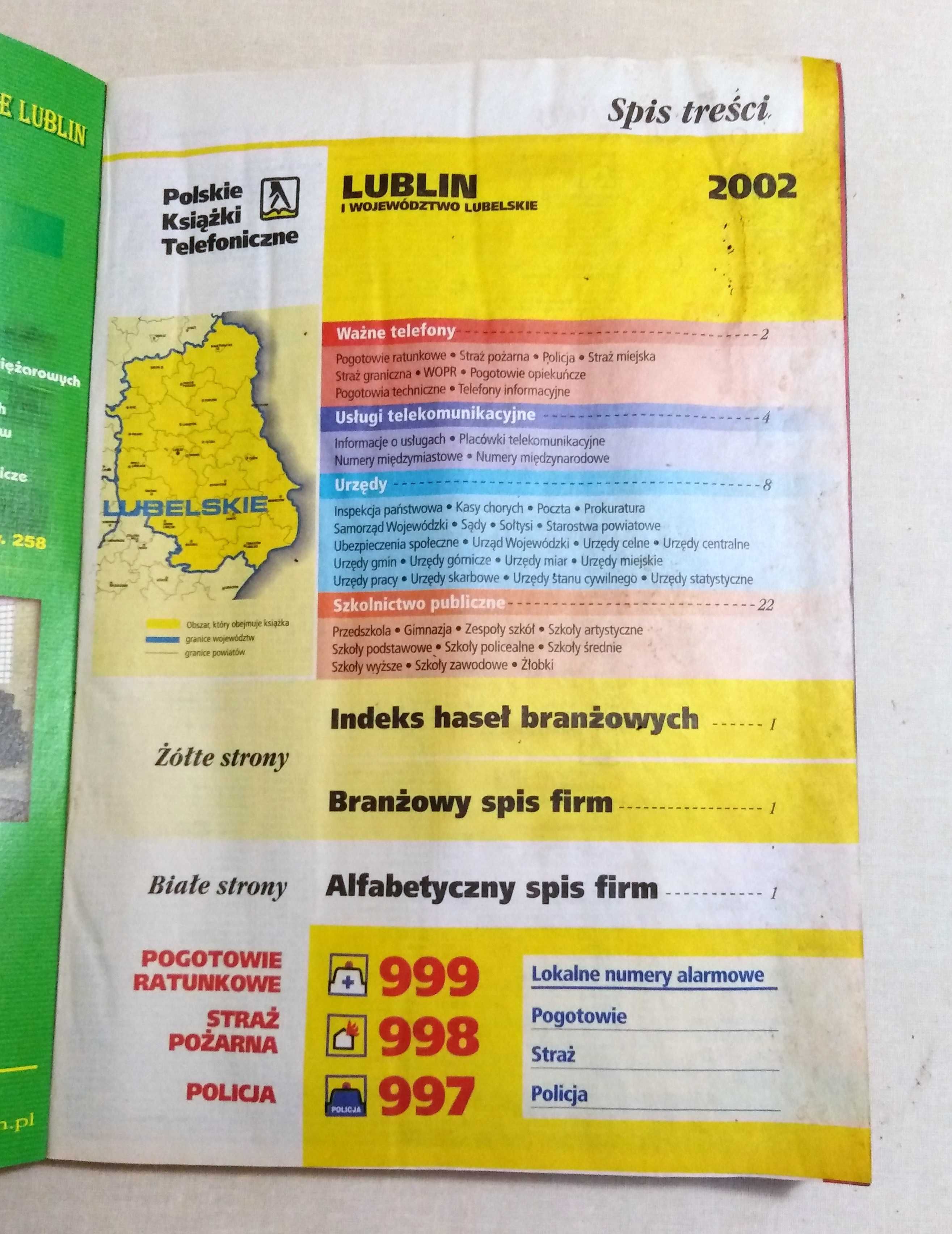 Stara Książka Telefoniczna Lublin i Województwo Lubelskie – rok 2002