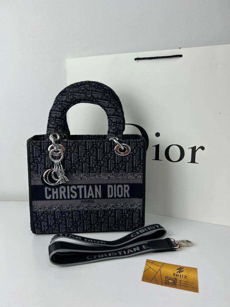 Torebka damska kuferek Dior Lady-D monogram dark edition Premium
