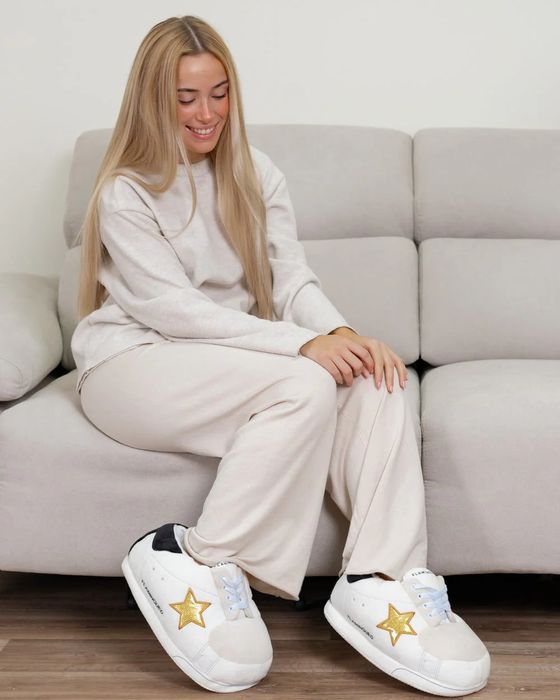 Pantufas Flamingueo Hollywood com Estrelas Douradas