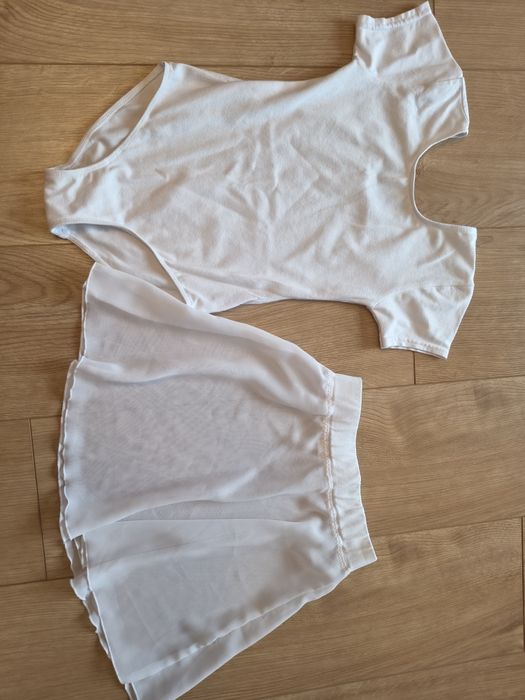 Strój baletowy body + spódniczka rozm 128